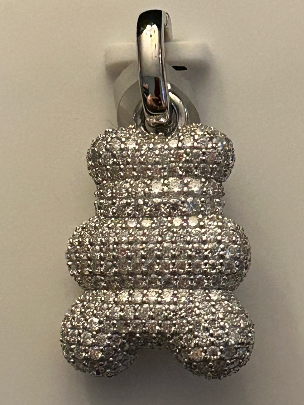 4.00CTW Pavé Moissanite Sparkle Bear Pendant Necklace Charm 925 Sterling Silver